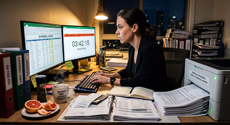 Fast-paced financial workflow on multiple monitors